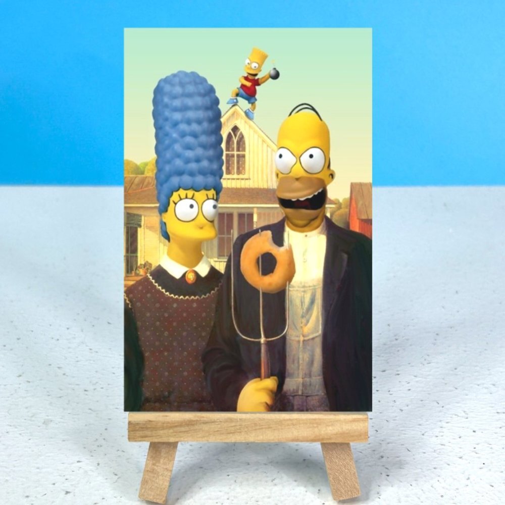 American Gothic Painting Parody The Simpsons Refrigerator Locker Fridge Magnet